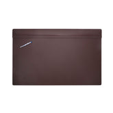 Chocolate Brown Leather Top-Rail Desk Pad, 38 x 24